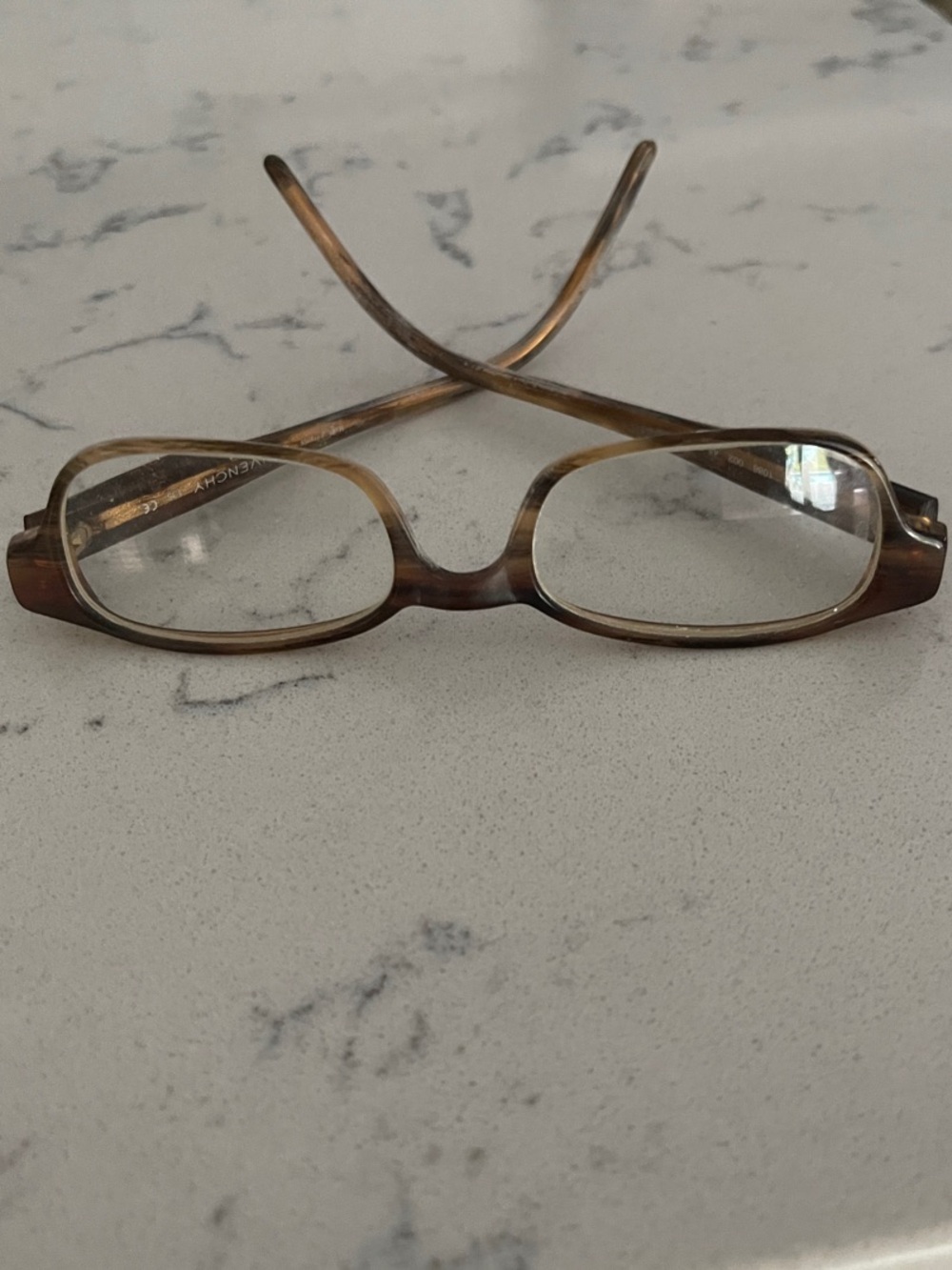 Givenchy Brown Tortoise Rectangular Eyeglasses